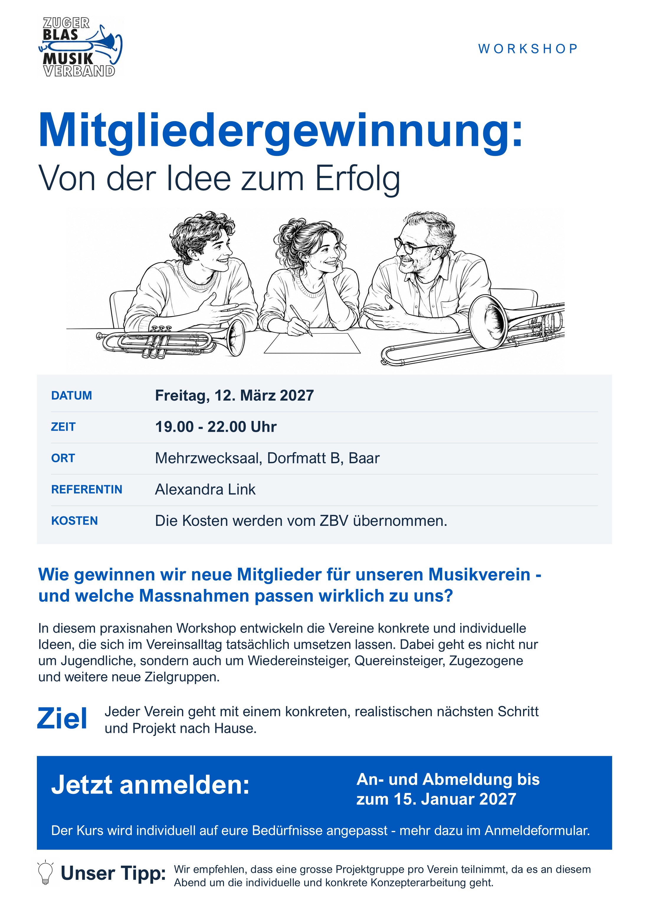 Ausschnitt aus dem Flyer zur Mitgliedergewinnung